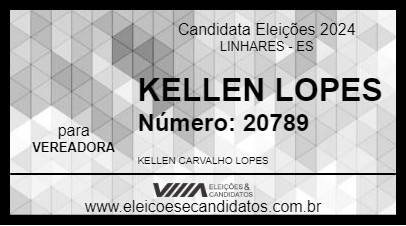 Candidato KELLEN LOPES 2024 - LINHARES - Eleições