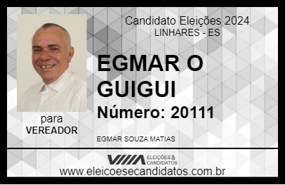 Candidato EGMAR O GUIGUI 2024 - LINHARES - Eleições