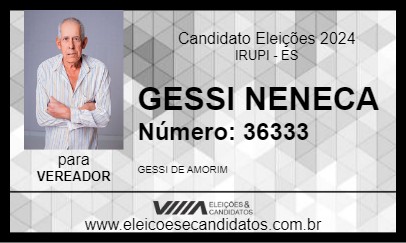 Candidato GESSI NENECA 2024 - IRUPI - Eleições