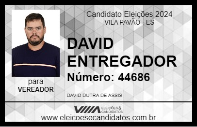 Candidato DAVID ENTREGADOR 2024 - VILA PAVÃO - Eleições