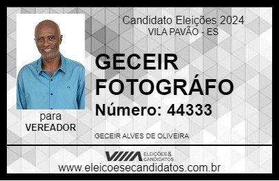 Candidato GECEIR FOTOGRÁFO 2024 - VILA PAVÃO - Eleições