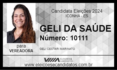 Candidato GELI DA SAÚDE 2024 - ICONHA - Eleições