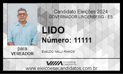 Candidato LIDO 2024 - GOVERNADOR LINDENBERG - Eleições