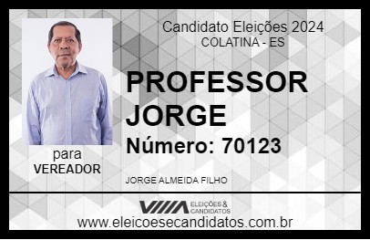 Candidato PROFESSOR JORGE 2024 - COLATINA - Eleições