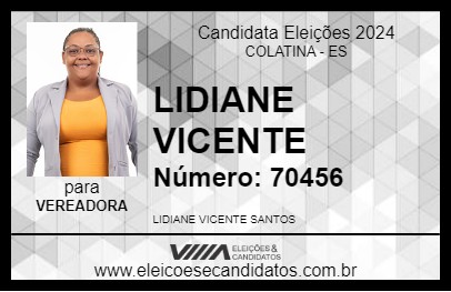 Candidato LIDIANE VICENTE 2024 - COLATINA - Eleições