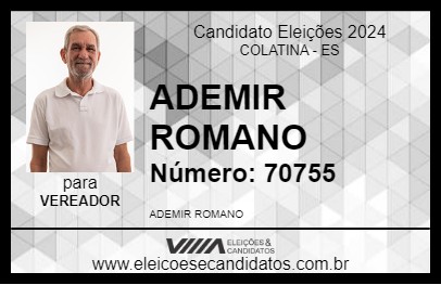 Candidato ADEMIR ROMANO 2024 - COLATINA - Eleições