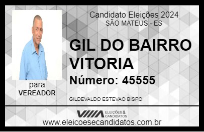 Candidato GIL DO BAIRRO VITORIA 2024 - SÃO MATEUS - Eleições