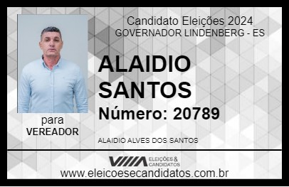 Candidato ALAIDIO SANTOS 2024 - GOVERNADOR LINDENBERG - Eleições