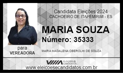 Candidato MARIA SOUZA 2024 - CACHOEIRO DE ITAPEMIRIM - Eleições