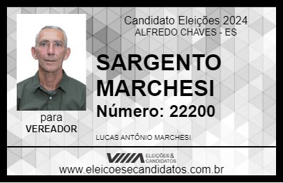 Candidato SARGENTO MARCHESI 2024 - ALFREDO CHAVES - Eleições