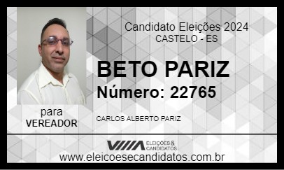 Candidato BETO PARIZ 2024 - CASTELO - Eleições