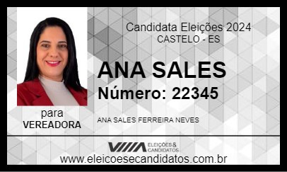 Candidato ANA SALES 2024 - CASTELO - Eleições