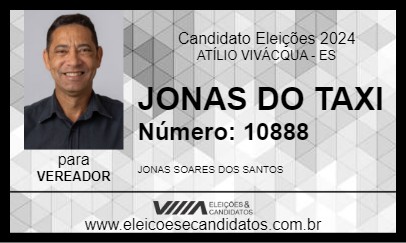 Candidato JONAS DO TAXI 2024 - ATÍLIO VIVÁCQUA - Eleições