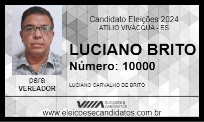 Candidato LUCIANO BRITO 2024 - ATÍLIO VIVÁCQUA - Eleições