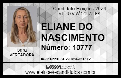 Candidato ELIANE DO NASCIMENTO 2024 - ATÍLIO VIVÁCQUA - Eleições