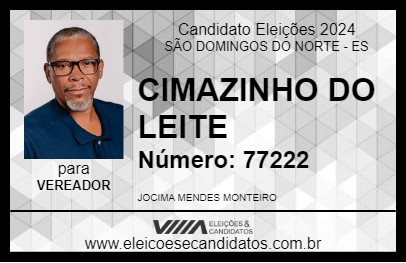 Candidato CIMAZINHO DO LEITE 2024 - SÃO DOMINGOS DO NORTE - Eleições