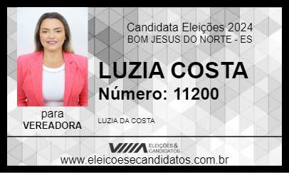 Candidato LUZIA COSTA 2024 - BOM JESUS DO NORTE - Eleições