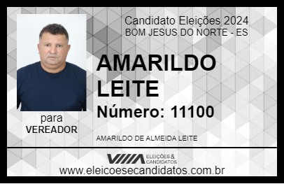 Candidato AMARILDO LEITE 2024 - BOM JESUS DO NORTE - Eleições