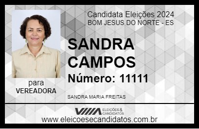 Candidato SANDRA CAMPOS 2024 - BOM JESUS DO NORTE - Eleições