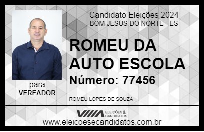 Candidato ROMEU DA AUTO ESCOLA 2024 - BOM JESUS DO NORTE - Eleições