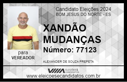 Candidato XANDÃO MUDANÇAS 2024 - BOM JESUS DO NORTE - Eleições