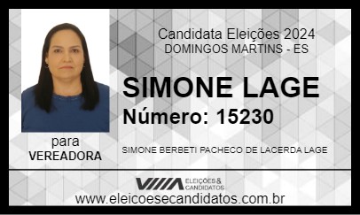 Candidato SIMONE LAGE 2024 - DOMINGOS MARTINS - Eleições