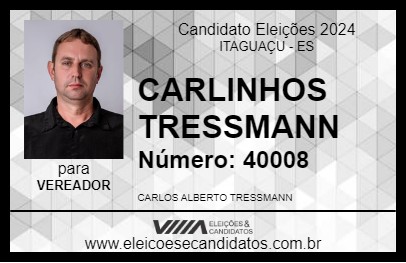 Candidato CARLINHOS TRESSMANN 2024 - ITAGUAÇU - Eleições