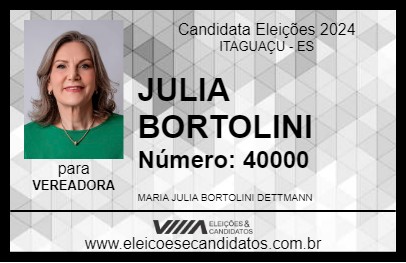 Candidato JULIA BORTOLINI 2024 - ITAGUAÇU - Eleições