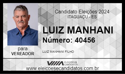 Candidato LUIZ MANHANI 2024 - ITAGUAÇU - Eleições