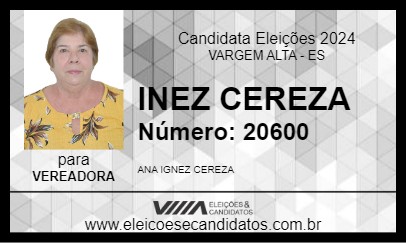 Candidato INEZ CEREZA 2024 - VARGEM ALTA - Eleições