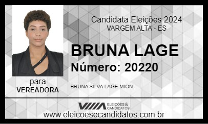 Candidato BRUNA LAGE 2024 - VARGEM ALTA - Eleições