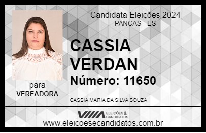 Candidato CASSIA VERDAN 2024 - PANCAS - Eleições