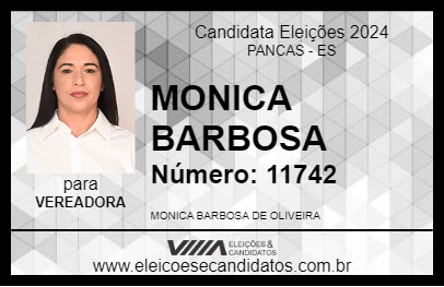 Candidato MONICA BARBOSA 2024 - PANCAS - Eleições