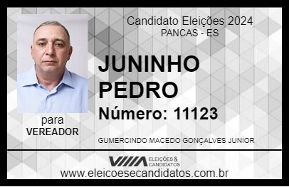 Candidato JUNINHO PEDRO 2024 - PANCAS - Eleições