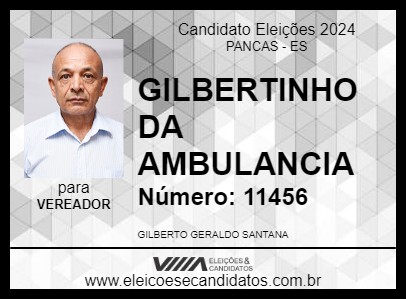 Candidato GILBERTINHO DA AMBULANCIA 2024 - PANCAS - Eleições