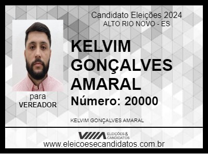 Candidato KELVIM GONÇALVES AMARAL 2024 - ALTO RIO NOVO - Eleições