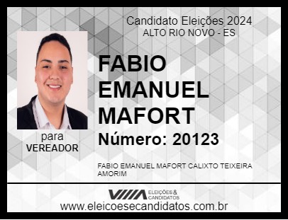 Candidato FABIO EMANUEL 2024 - ALTO RIO NOVO - Eleições