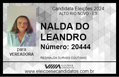 Candidato NALDA DO LEANDRO 2024 - ALTO RIO NOVO - Eleições