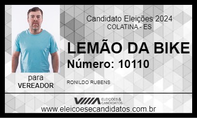 Candidato LEMÃO DA BIKE 2024 - COLATINA - Eleições