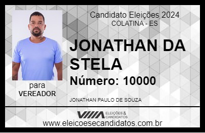 Candidato JONATHAN DA STELA 2024 - COLATINA - Eleições