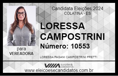 Candidato LORESSA CAMPOSTRINI 2024 - COLATINA - Eleições