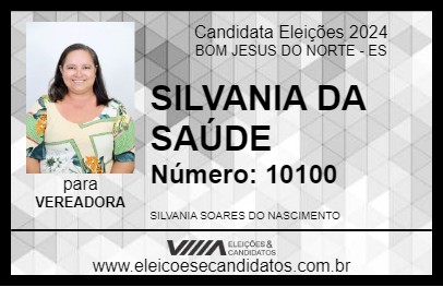 Candidato SILVANIA DA SAÚDE 2024 - BOM JESUS DO NORTE - Eleições