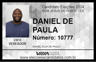 Candidato DANIEL DE PAULA 2024 - BOM JESUS DO NORTE - Eleições