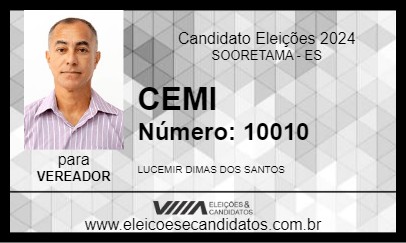 Candidato CEMIR 2024 - SOORETAMA - Eleições