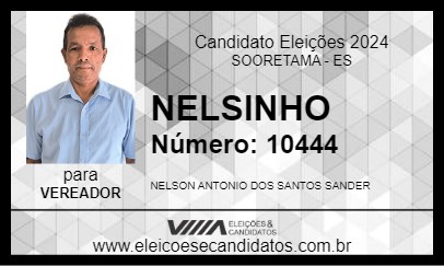 Candidato NELSINHO 2024 - SOORETAMA - Eleições