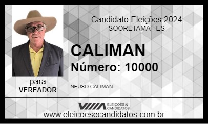 Candidato CALIMAN 2024 - SOORETAMA - Eleições