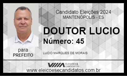 Candidato DOUTOR LUCIO 2024 - MANTENÓPOLIS - Eleições