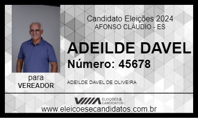 Candidato ADEILDE DAVEL 2024 - AFONSO CLÁUDIO - Eleições