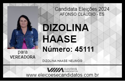 Candidato DIZOLINA HAASE 2024 - AFONSO CLÁUDIO - Eleições