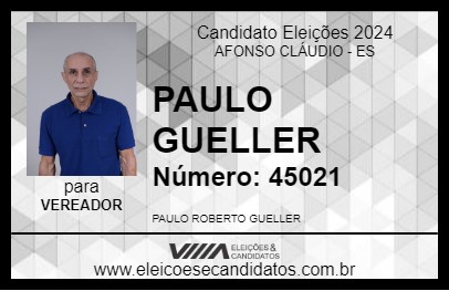 Candidato PAULO GUELLER 2024 - AFONSO CLÁUDIO - Eleições